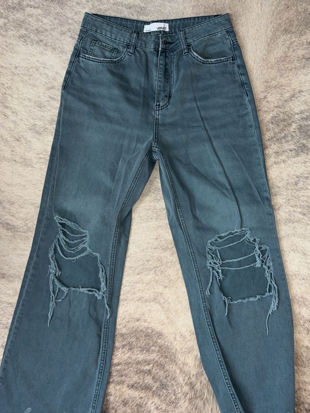 Vervet Brand teal ripped jeans